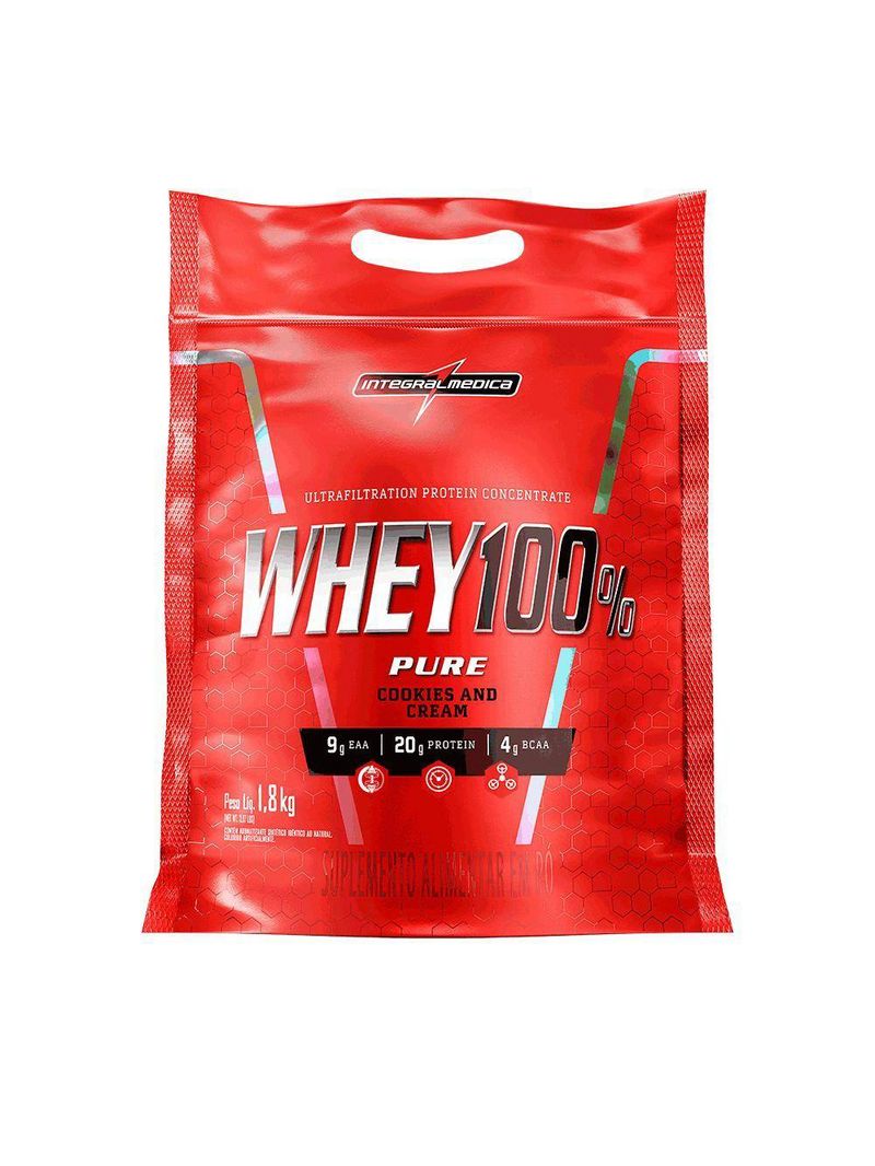 Whey 100% Pure 1,8kg Pouch Integralmedica Cookies And Cream