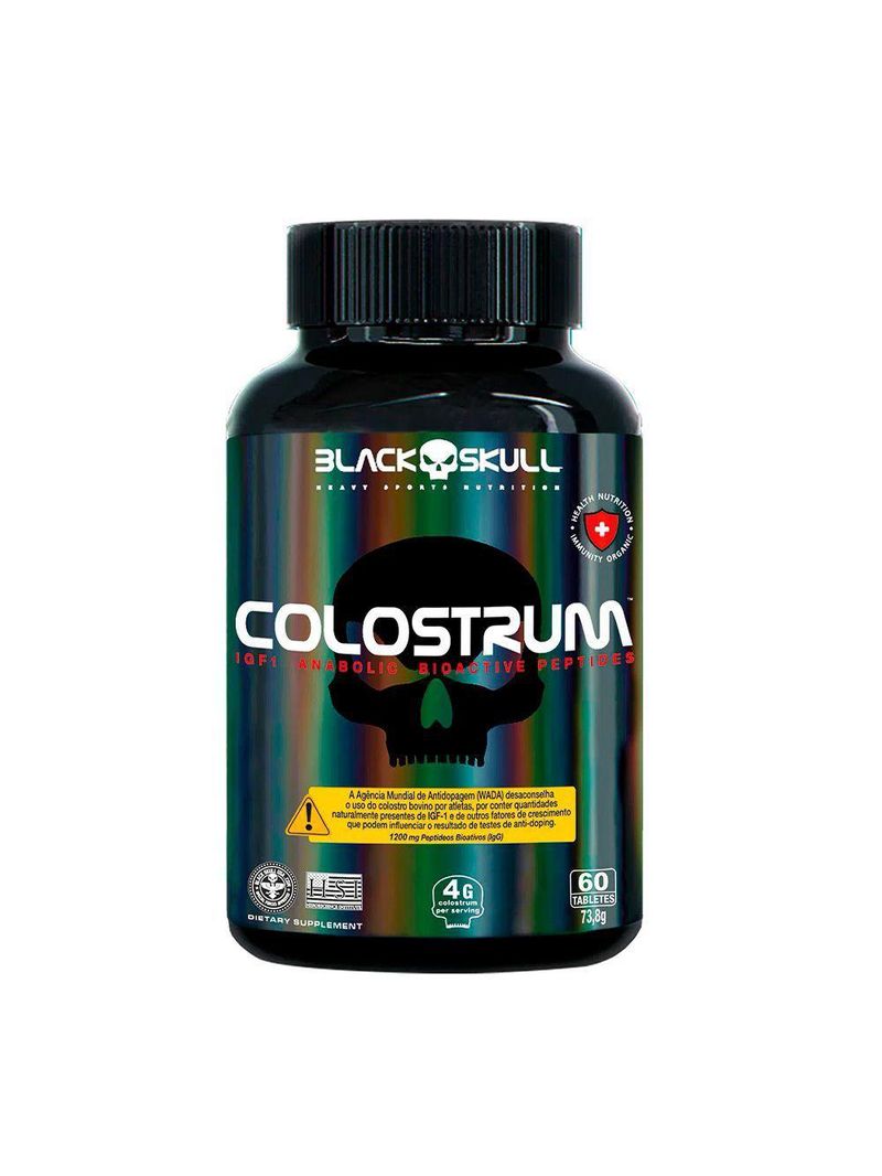 Proteín Premium Em Tabletes 4g Por Dose Colostrum 60 Tabletes Black Skull