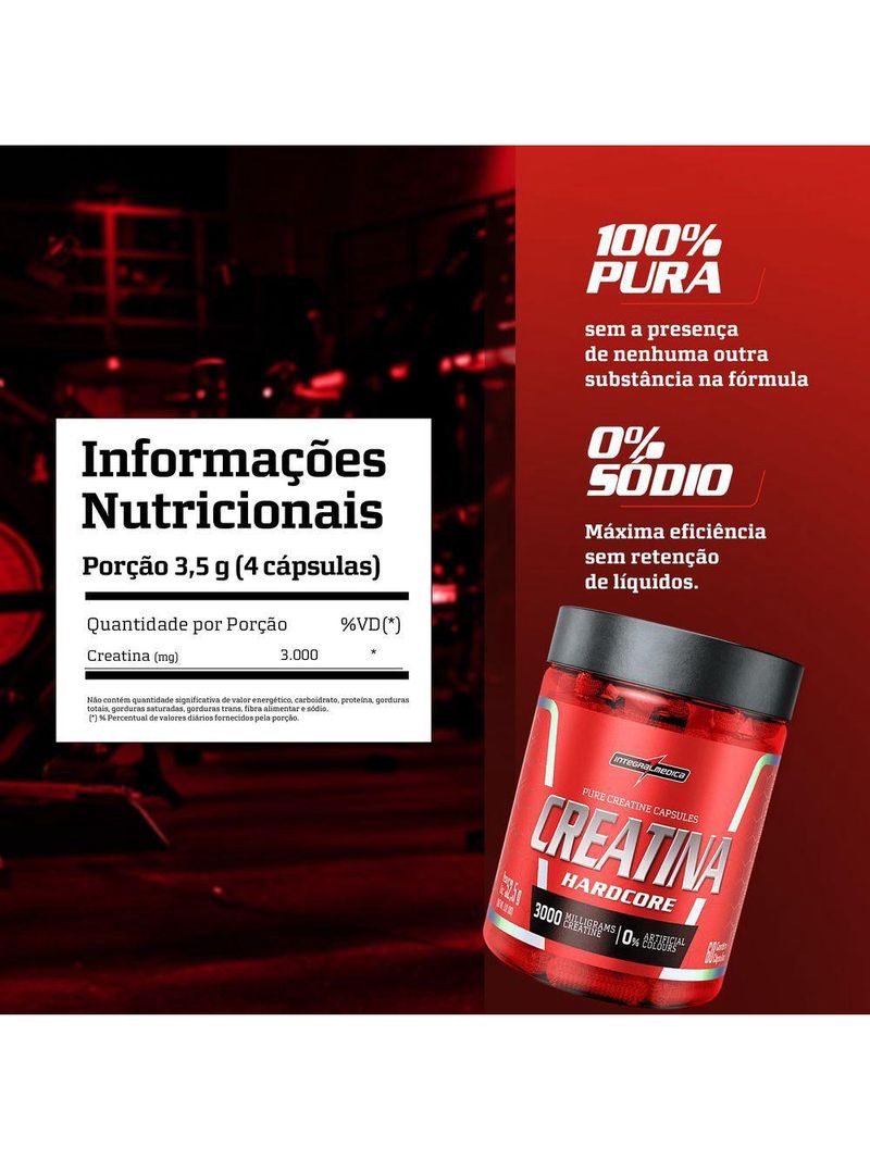 Creatina Monohidratada Integralmedica 60 Cápsulas Sem Sabor