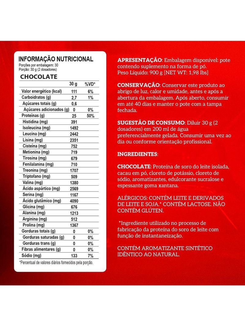 Whey Protein Integralmedica Iso Triple 900g Pote Chocolate