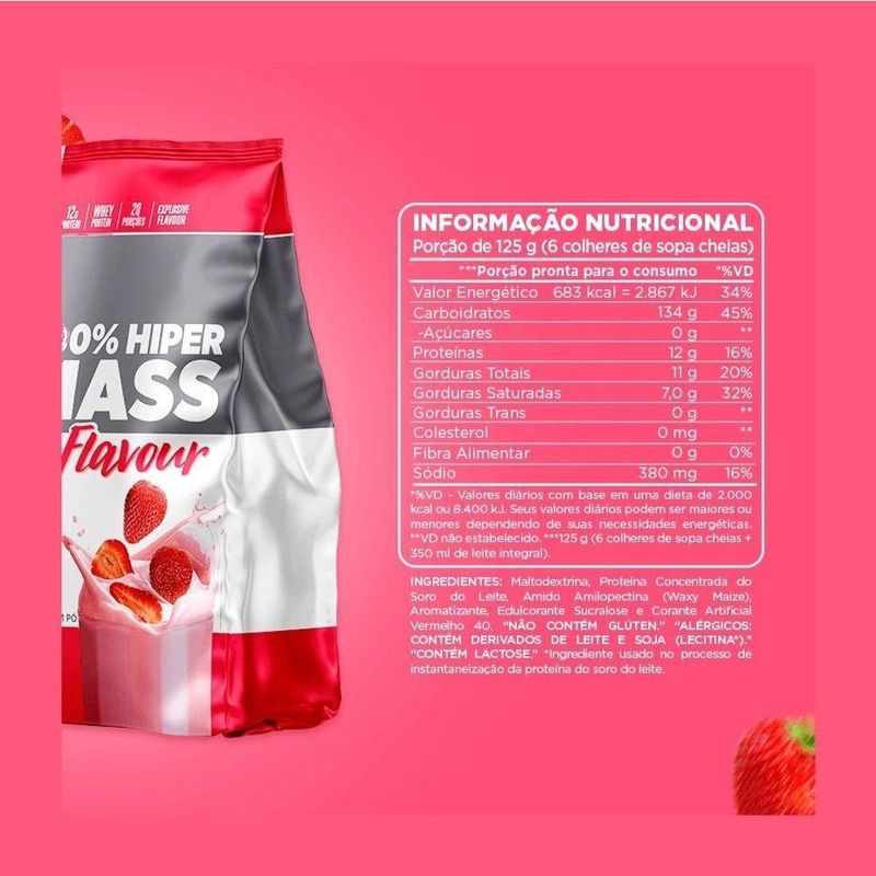 Energético Atlhetica Nutrition 100% Hiper Mass Flavour para Ganho de Massa Muscular Sabor
