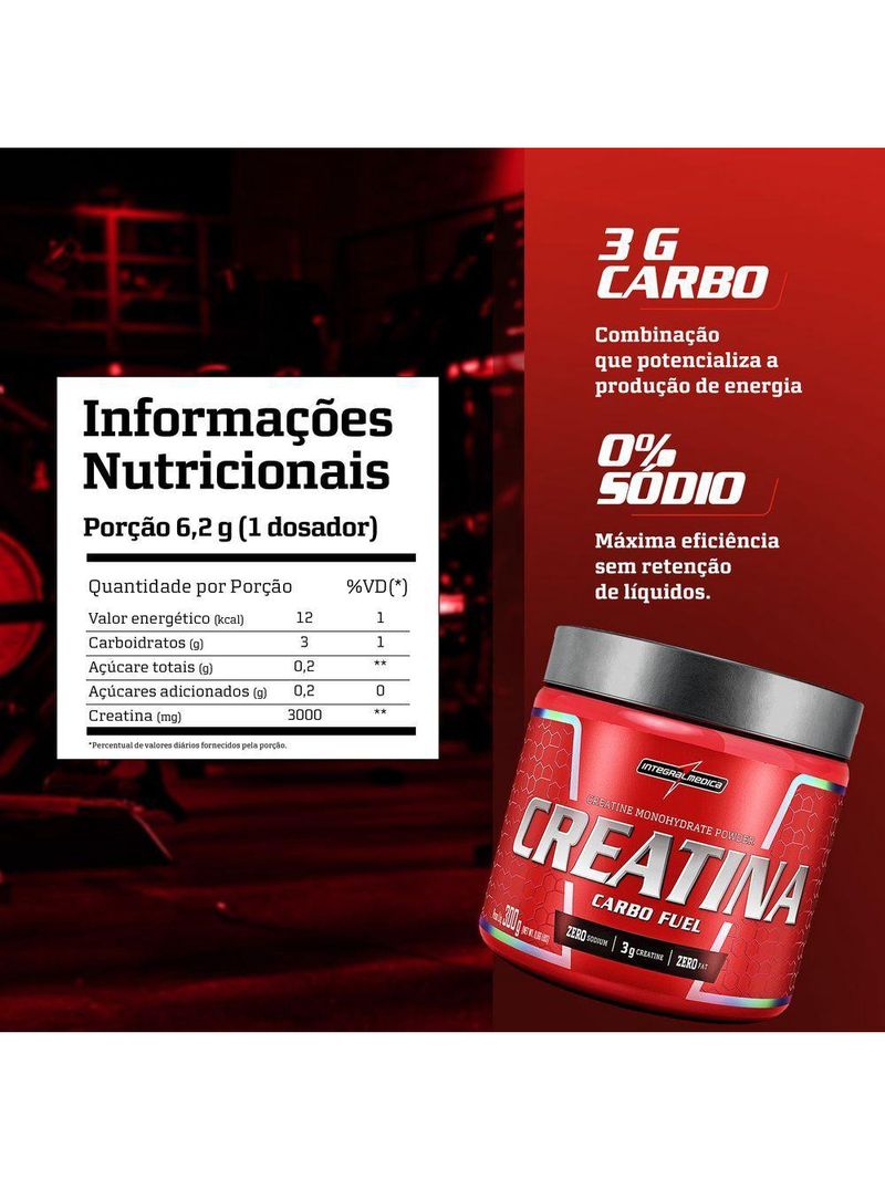 Creatina Integralmedica Carbo Fuel 300g Neutro