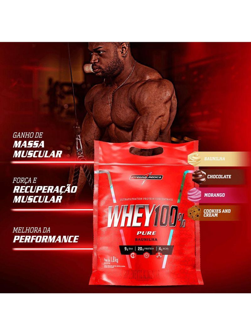 Whey 100% Pure 1,8kg Pouch Integralmedica Chocolate