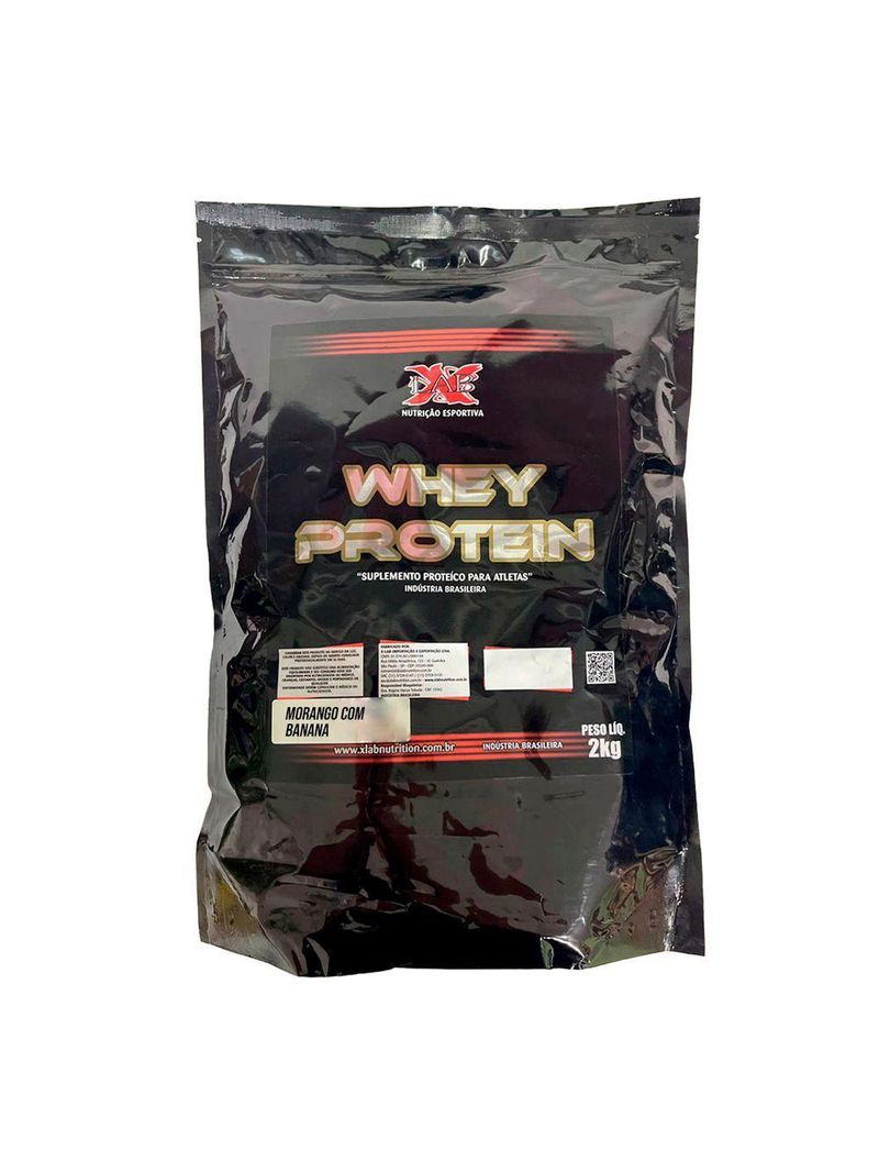 Whey Protein Concentrado 2kg Sabor Morango Com Banana X-lab Nutrition