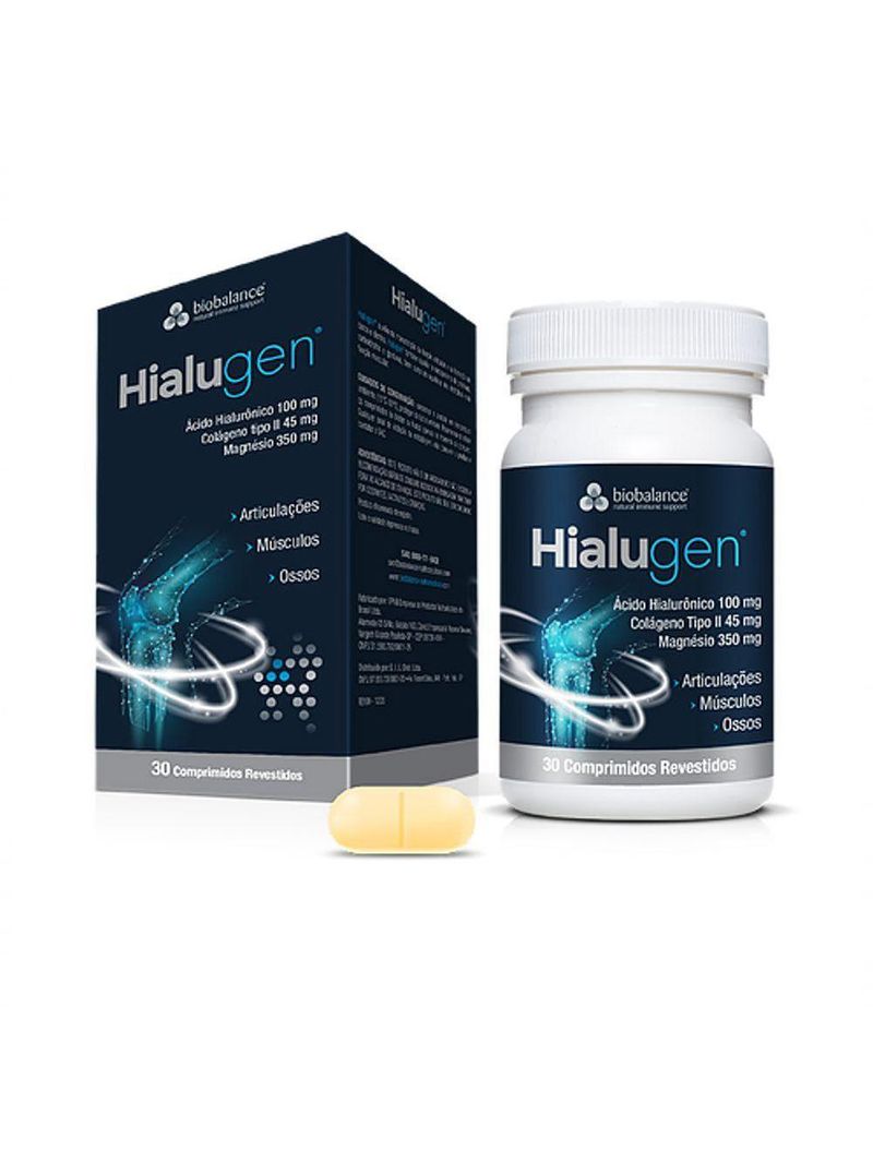 Hialugen - Ácido Hialurônico +colágeno 2 +mágnésio -30 Cáps