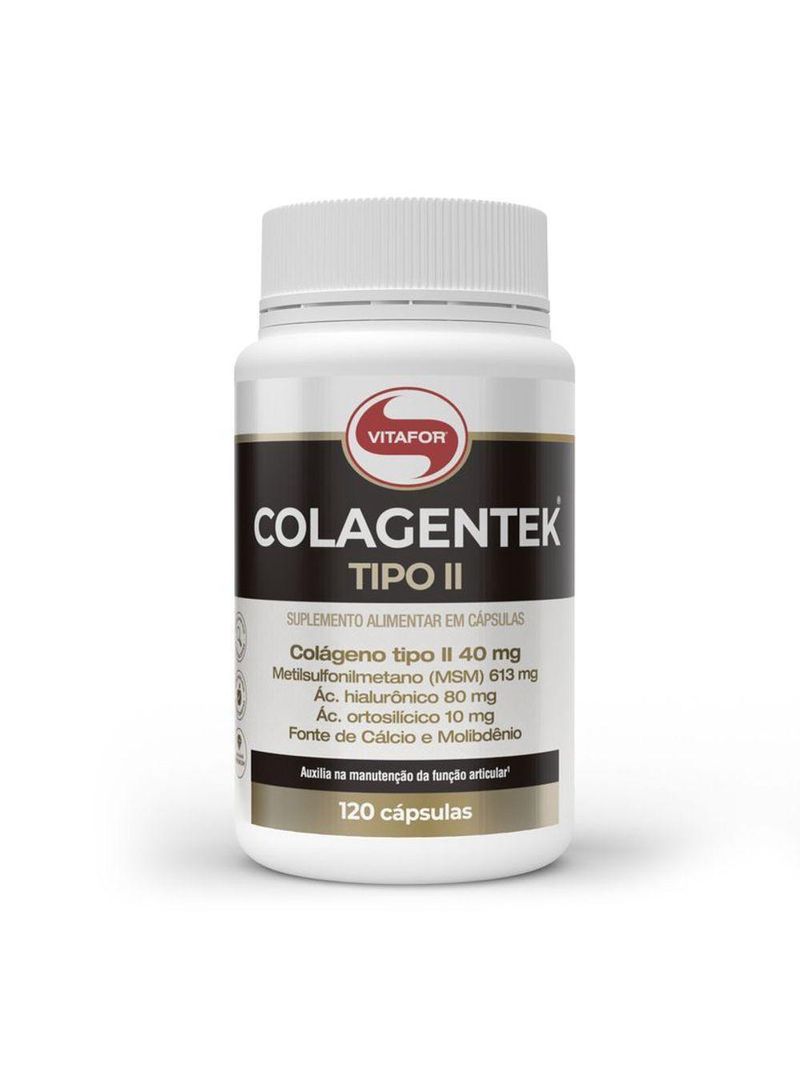 Colagentek Tipo Ii 120 Cápsulas 790mg Suplemento Para Articulações E Cartilagens