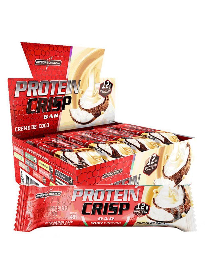 Barra Proteína Whey Crisp Bar 12 Unidades - Integralmedica Creme De Coco