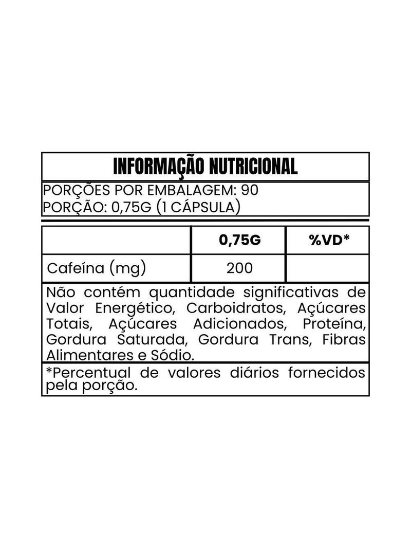 Cafeína Anidra Dux Nutrition 90 Cápsulas