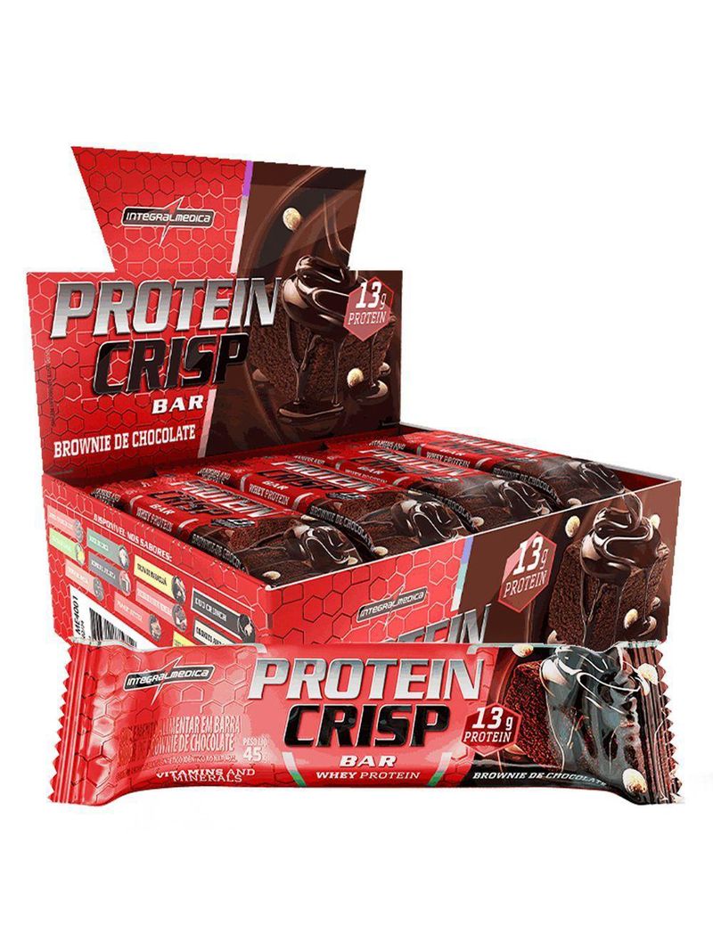 Barra Proteína Whey Crisp Bar 12 Unidades - Integralmedica Brownie De Chocolate