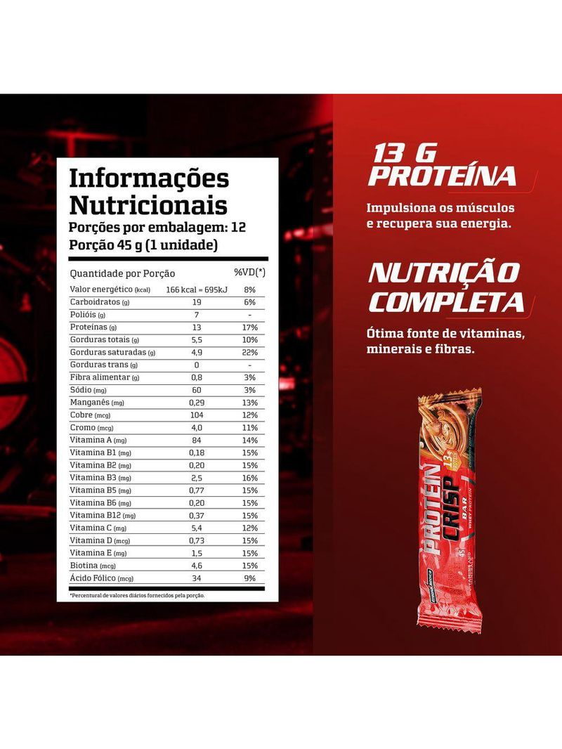 Barra Proteína Whey Crisp Bar 12 Unidades - Integralmedica Churros
