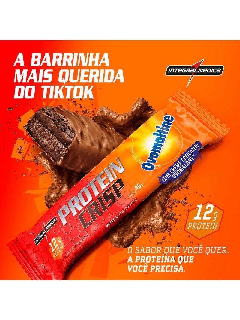 Barra Proteína Whey Crisp Bar 12 Unidades - Integralmedica Ovomaltine
