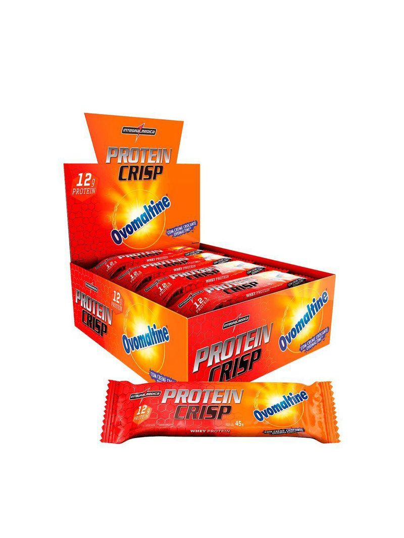Barra Proteína Whey Crisp Bar 12 Unidades - Integralmedica Ovomaltine