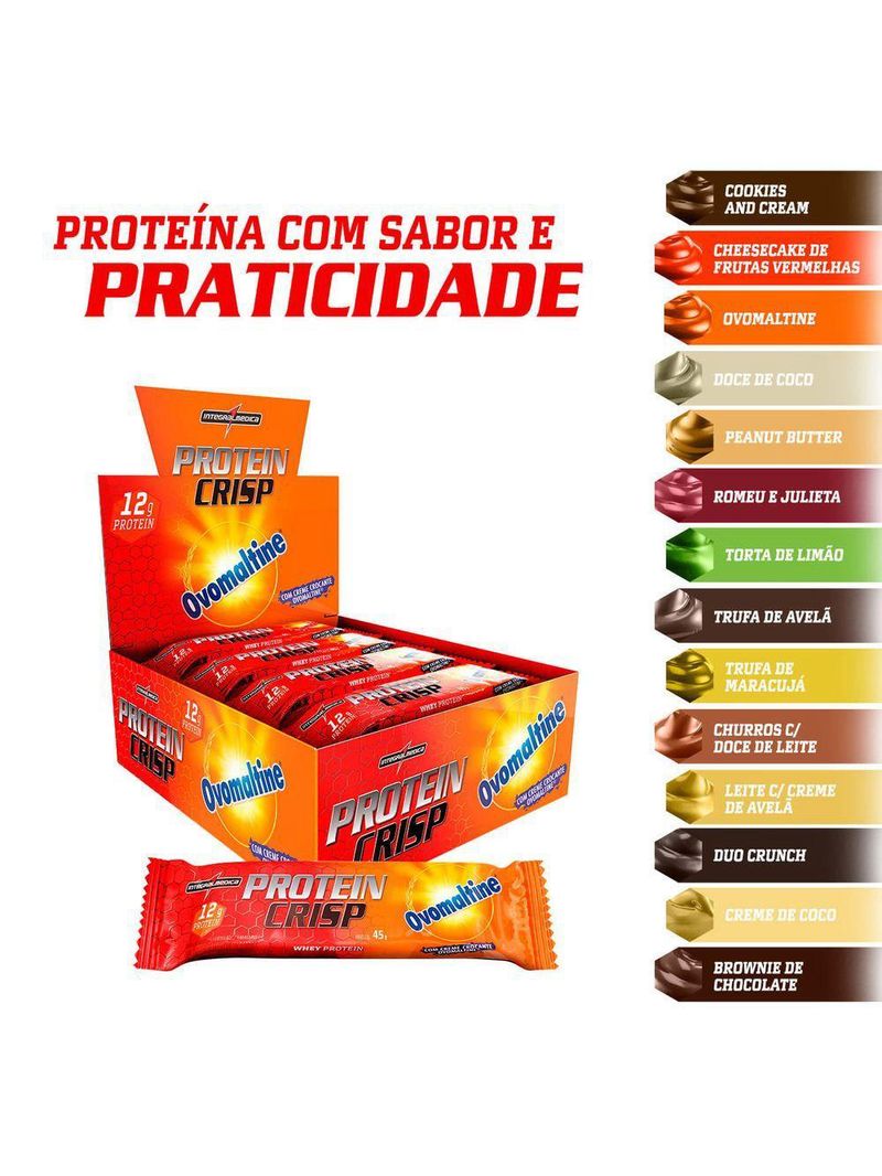 Barra Proteína Whey Crisp Bar 12 Unidades - Integralmedica Ovomaltine