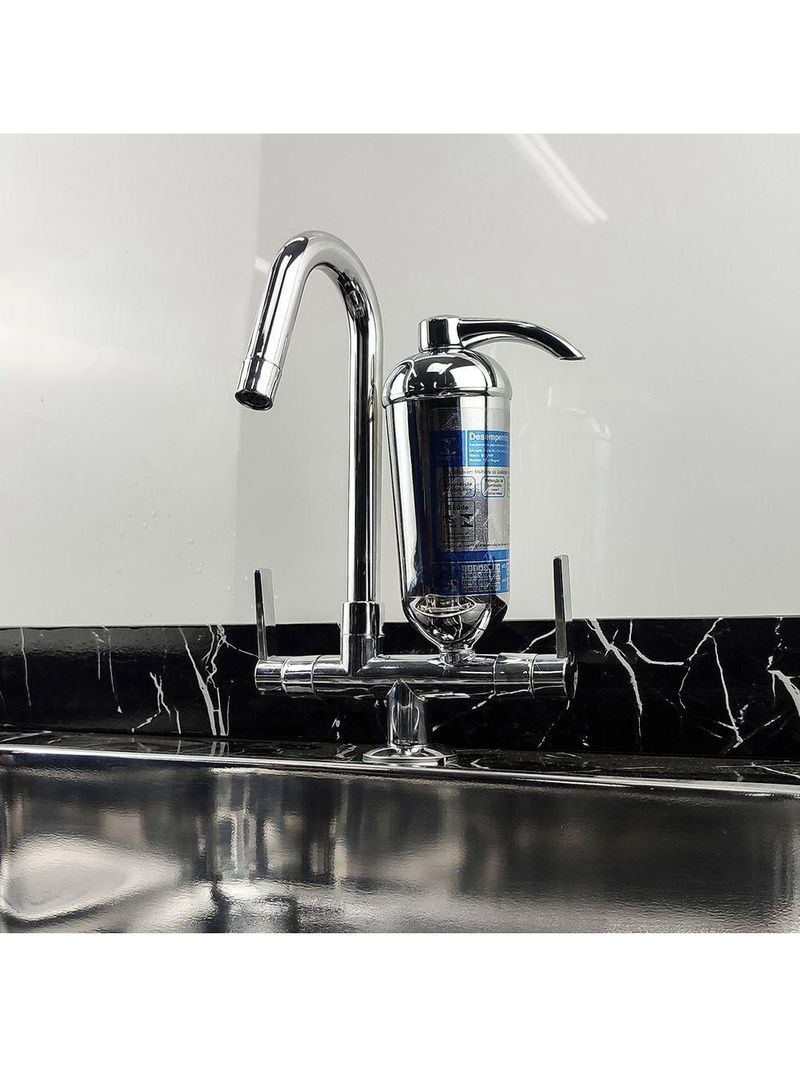 Torneira Cozinha Filtro Purificador Mesa Bancada Bica Móvel 1/4v Cromado Abs Luxo