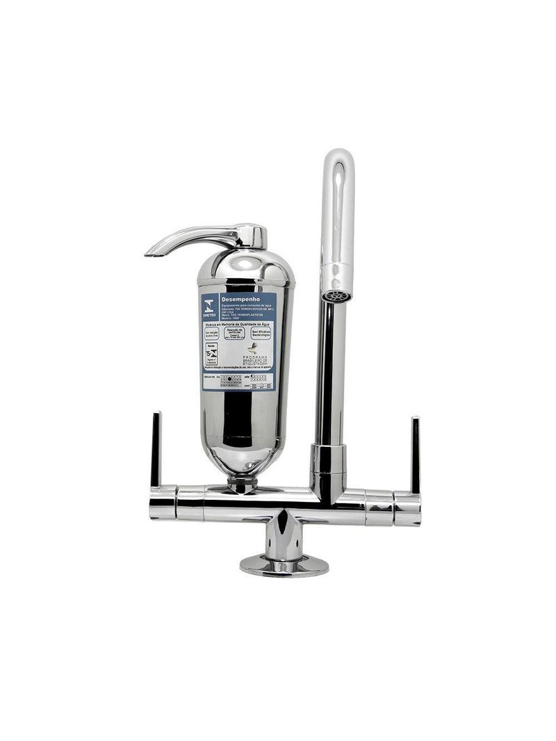 Torneira Cozinha Filtro Purificador Mesa Bancada Bica Móvel 1/4v Cromado Abs Luxo