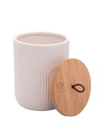 Potiche lyor lines de ceramica branco 10cm x 10cm x 12,5cm