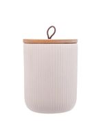 Potiche lyor lines de ceramica branco 10cm x 10cm x 12,5cm