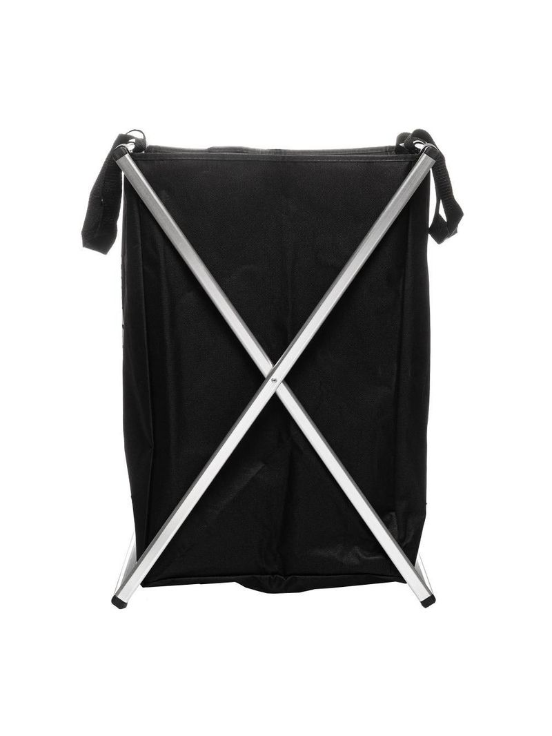 Cesto para lavanderia de poliéster dobrável preto