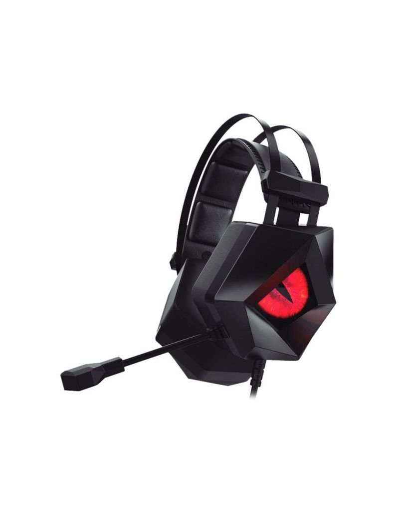 Headset gamer hoopson led f-201-vm preto e vermelho