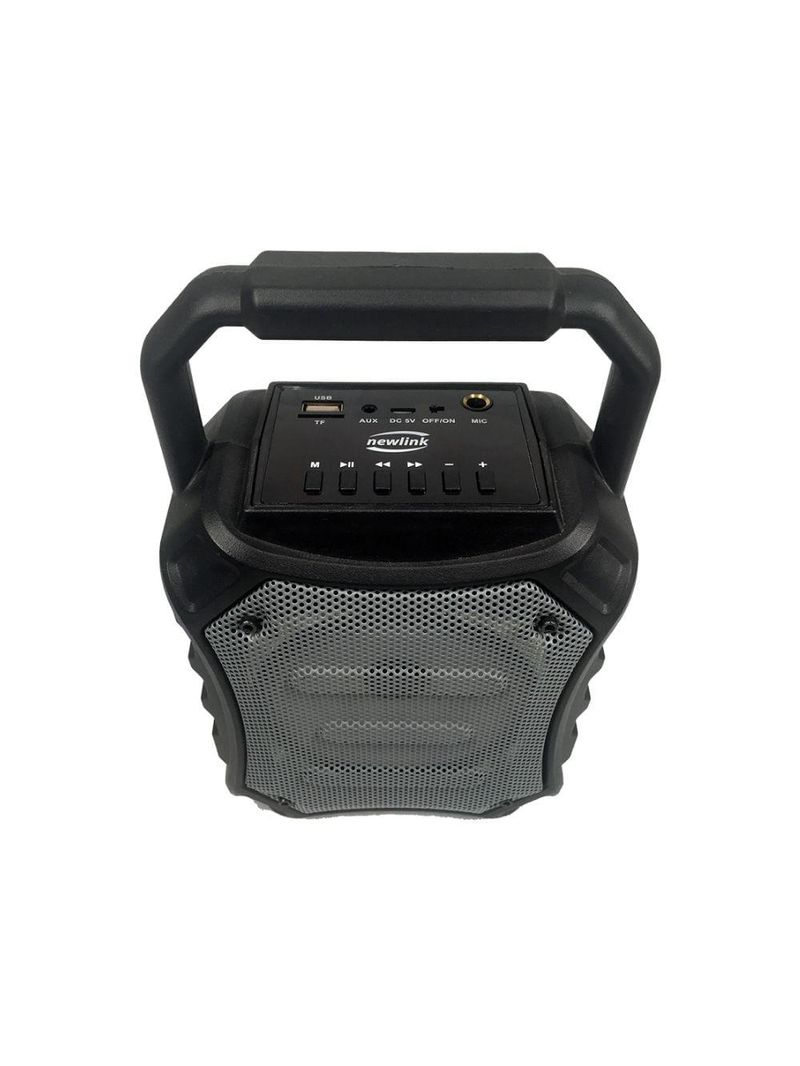 Caixa de som bluetooth 15w newlink bomber sp112 - led, fm e entrada para cartao micro sd cinza