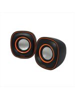 Caixa de som para pc oex round sk100 - preto e laranja