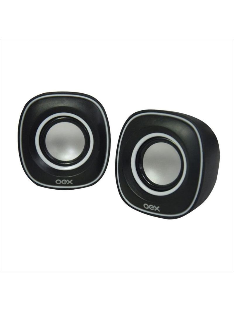 Caixa de som para pc oex round sk100 - preto e branco