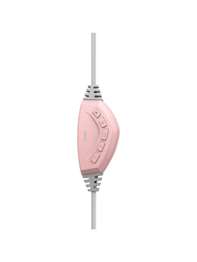 Headset gamer rosa 71 - pink fox - usb - oexgame hs414