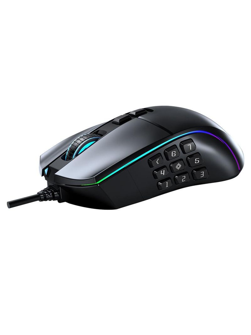Mouse gamer rolf 14 botões com fio 10000dpi warrior - mo420