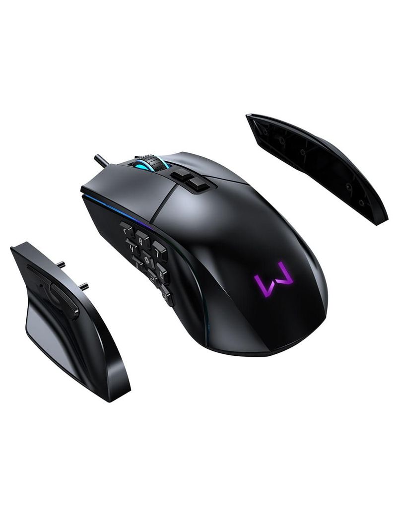 Mouse gamer rolf 14 botões com fio 10000dpi warrior - mo420