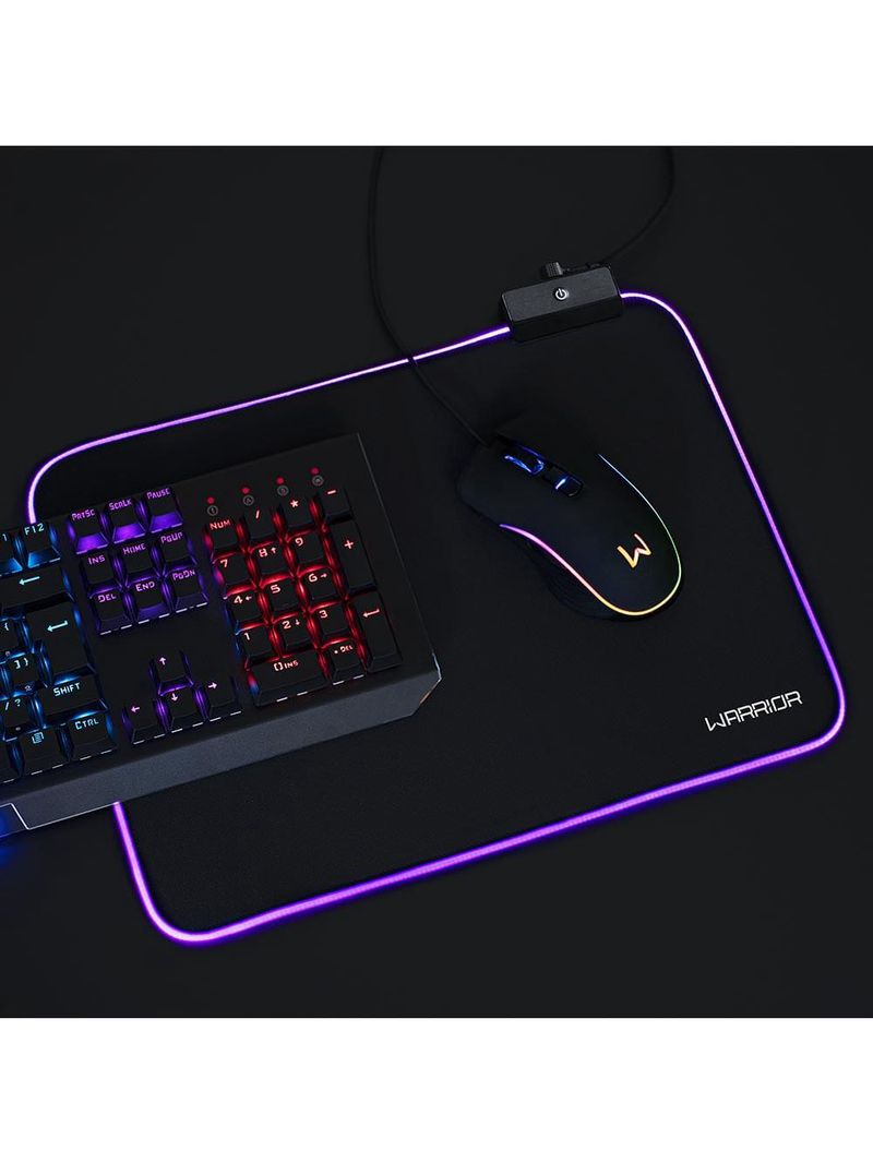 Mousepad cronos gamer flexível rgb warrior - ac333
