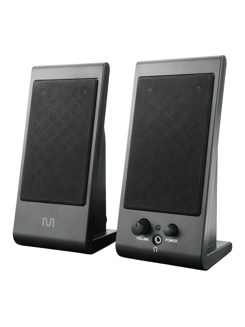 Caixas de som 20 3w rms alimentação usb conexão p2 controle volume cinza - sp009