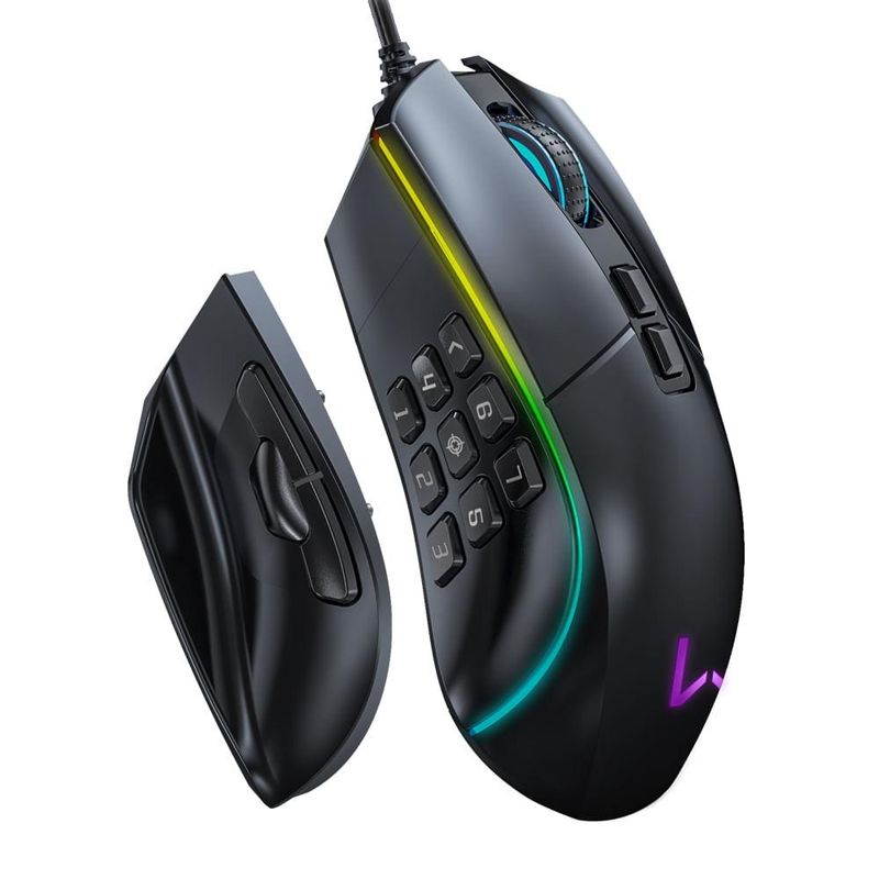Mouse gamer rolf 14 botões com fio 10000dpi warrior - mo420