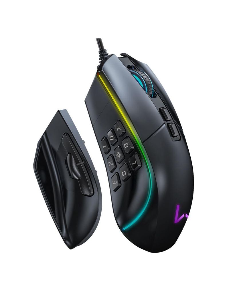 Mouse gamer rolf 14 botões com fio 10000dpi warrior - mo420