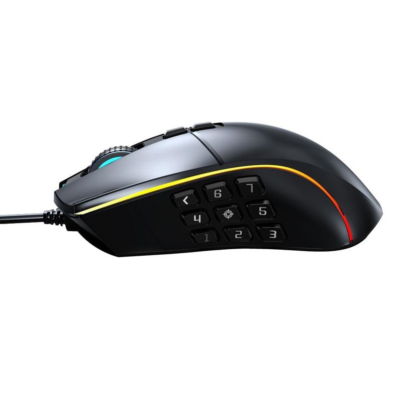 Mouse gamer rolf 14 botões com fio 10000dpi warrior - mo420