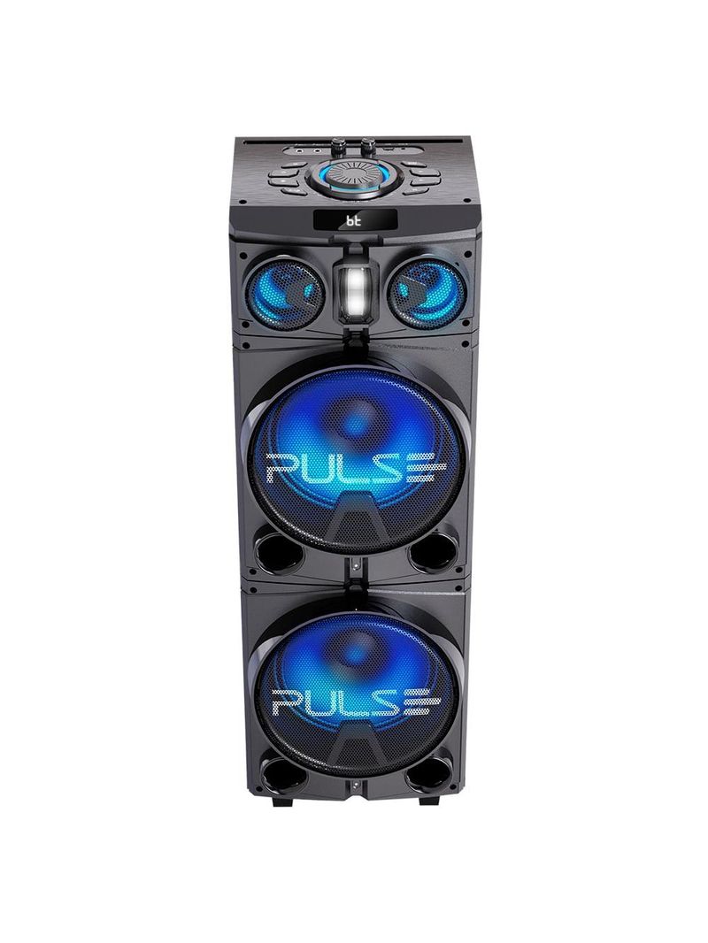Caixa de som torre storm 10pol 1500w rms bt/aux/usb/tws/fm pulse - sp514