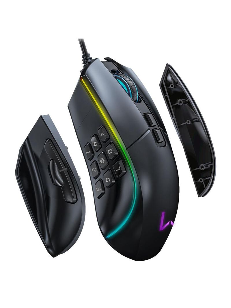 Mouse gamer rolf 14 botões com fio 10000dpi warrior - mo420