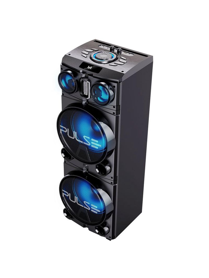 Caixa de som torre storm 10pol 1500w rms bt/aux/usb/tws/fm pulse - sp514