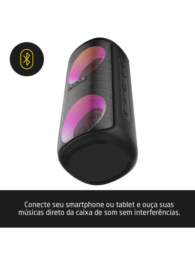 Caixa de som mini pulsebox 30w bluetooth 50/aux/sd pulse - sp603