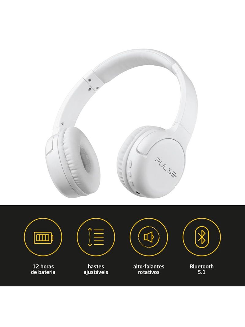Headphone bluetooth flow branco pulse - ph394