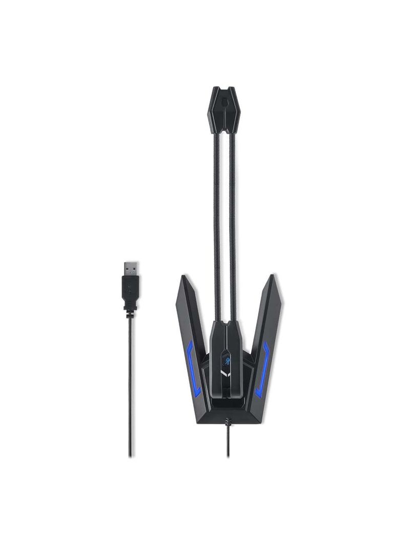 Microfone gamer olier usb led preto warrior - ph255