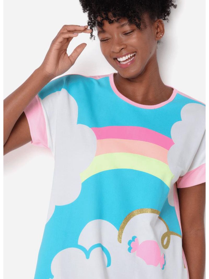 Camisola manga curta viscolycra feminina ovelha