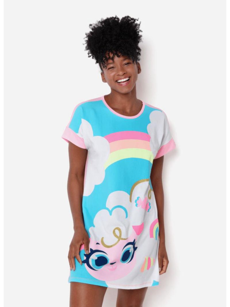 Camisola manga curta viscolycra feminina ovelha
