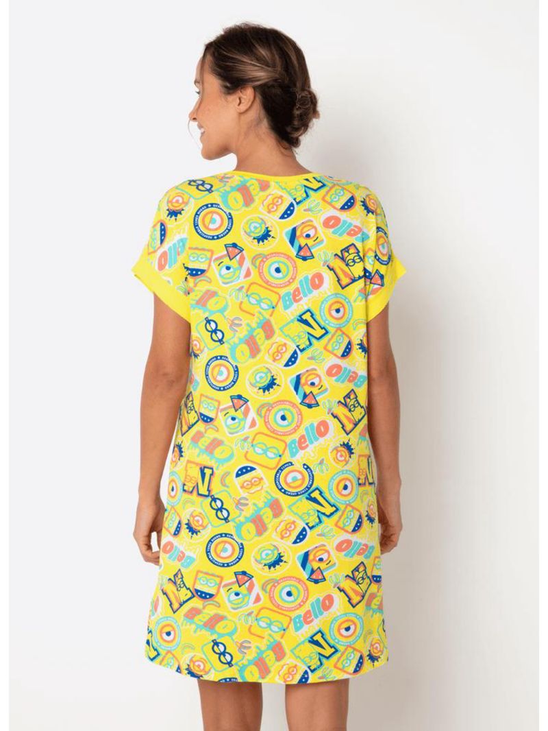 Camisola manga curta viscolycra feminina minions
