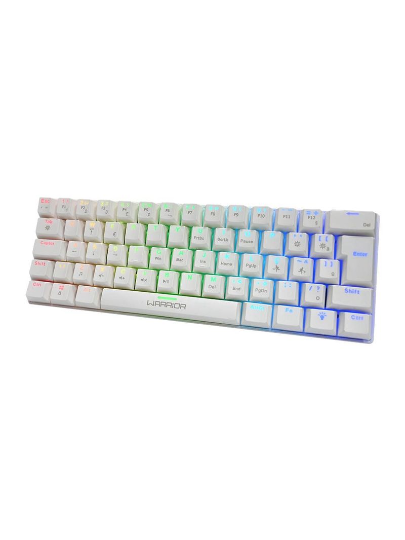 Teclado gamer mecânico royal precision, blue switch, abnt2, rgb branco warrior - tc311