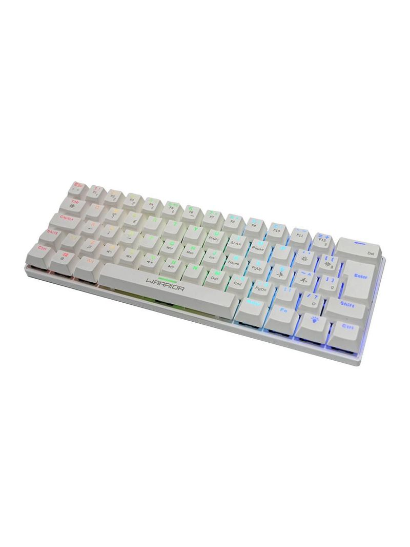 Teclado gamer mecânico royal precision, blue switch, abnt2, rgb branco warrior - tc311