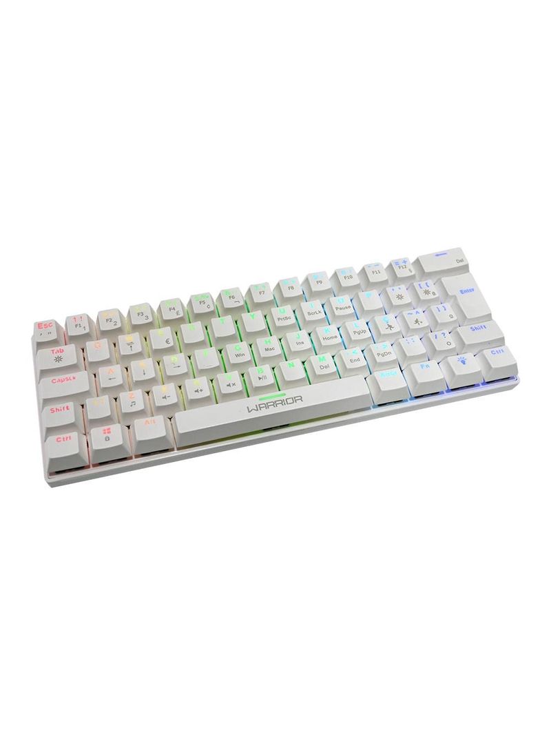 Teclado gamer mecânico royal precision, blue switch, abnt2, rgb branco warrior - tc311