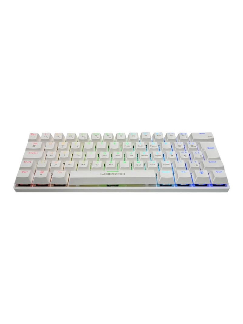 Teclado gamer mecânico royal precision, blue switch, abnt2, rgb branco warrior - tc311