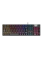 Teclado gamer mecânico royal score, full size, blue switch, abnt2, rgb preto warrior - tc313