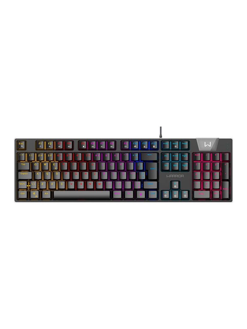 Teclado gamer mecânico royal score, full size, blue switch, abnt2, rgb preto warrior - tc313