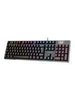 Teclado gamer mecânico royal score, full size, blue switch, abnt2, rgb preto warrior - tc313